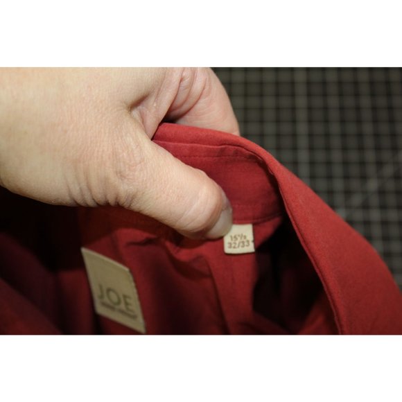 JOE Joseph Abboud / Men's dress button up (Size 15 1/2 32/33) Rust color / 100% - Picture 5 of 13